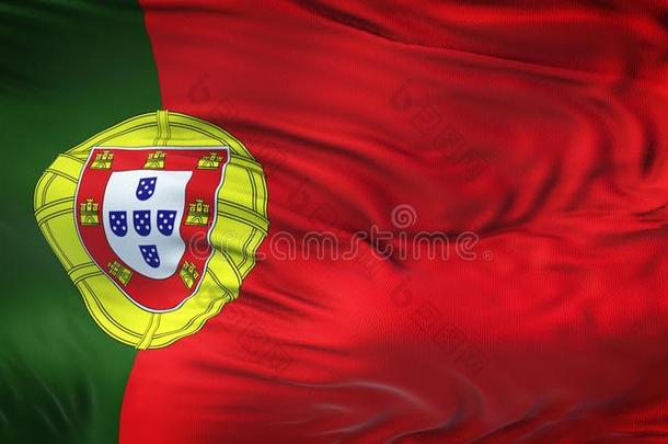 葡萄牙现实的波浪状的<strong>旗背景</strong>