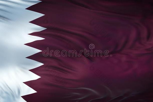 卡塔尔现实的波浪状的旗背景