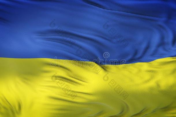 乌克兰现实的波浪状的旗背景