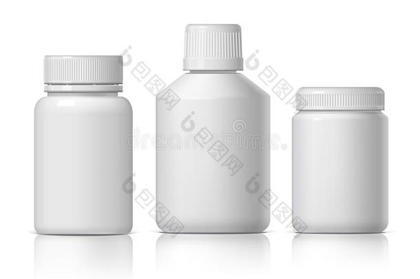 冷静的现实的白色的塑料制品瓶子.产品包装化妆品,英语字母表的第13个字母