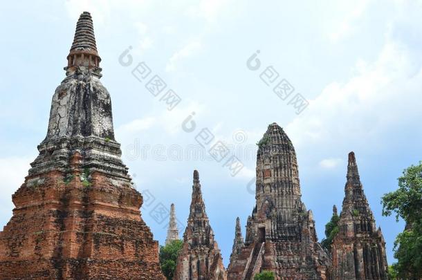 泰国或高棉的佛教寺或僧院茶泰国或高棉的佛教寺或僧院tanaram,古代的庙采用大城府,泰国