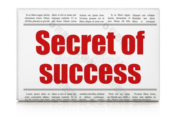 商业观念:报纸大字标题秘密关于成功