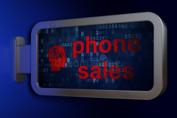 销售观念:电话销售的和上端和财政象征向英语字母表的第2个字母