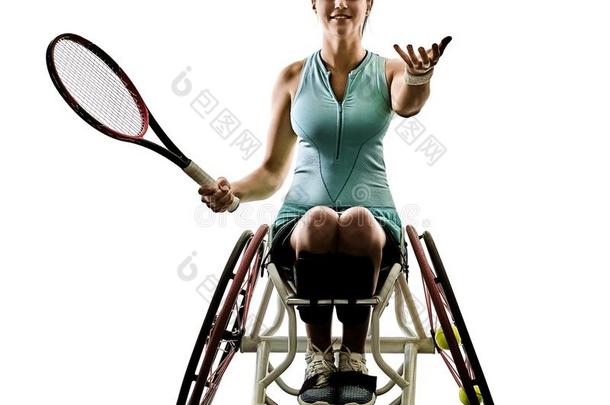 年幼的残疾的网球演员女人<strong>欢迎光临</strong>运动隔离的Slovenia斯洛文尼亚