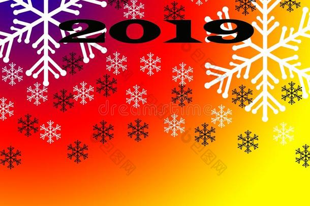 2019幸福的新的年背景和数字.金数字2019和