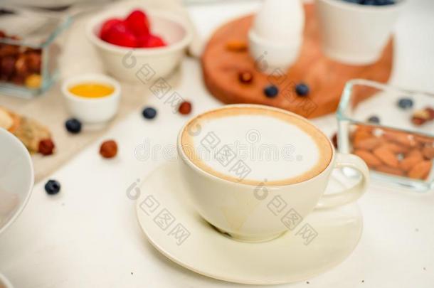 早餐和咖啡好的早晨-健康的早餐背景