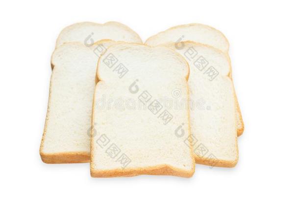 黄油各种面包,隔离的向白色的背景