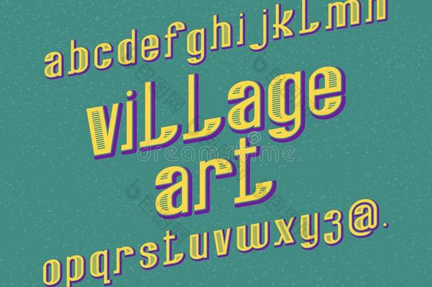 村民艺术字体.制动火箭字体.隔离的英语字母表