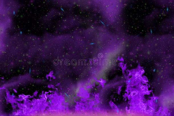抽象的动态的幻想紫色的火和烟富有色彩的后台