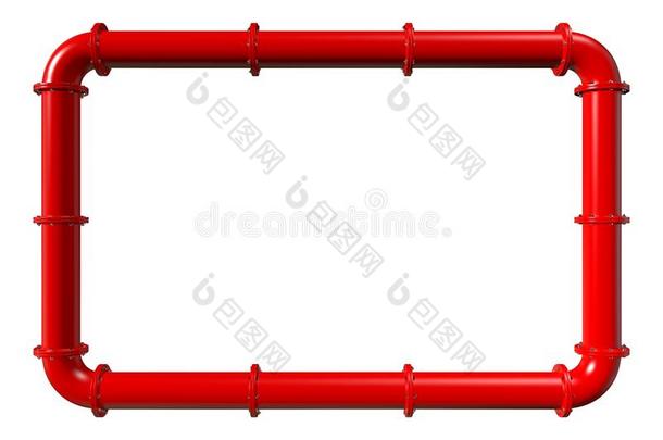 红色的消防管道框架