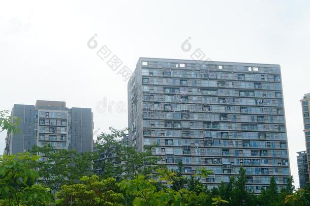 深圳,中国:建筑学的外貌关于住宅的丁丁