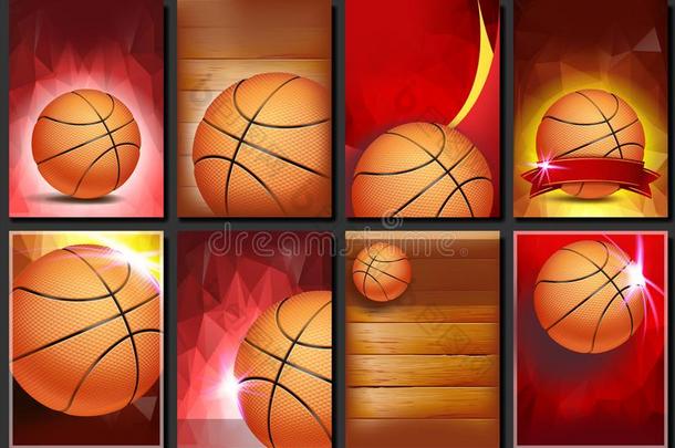 篮球<strong>海报</strong>放置矢量.空的样板为设计.篮子