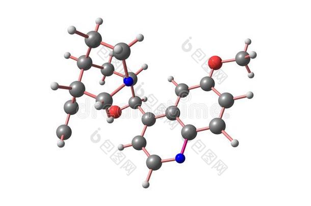 奎宁分子的结构隔离的向白色的