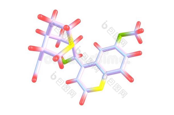 奎宁分子的结构隔离的向白色的