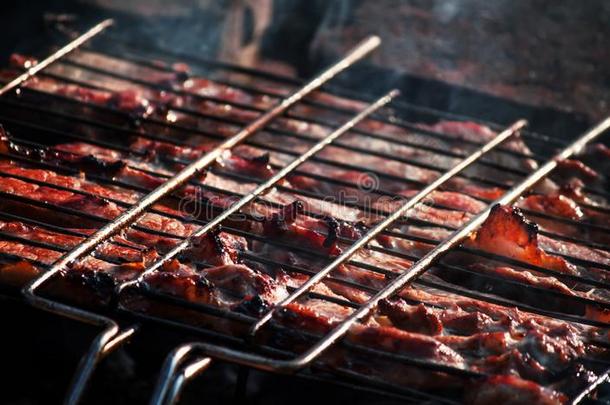 肉向指已提到的人烧烤烹饪术向指已提到的人煤炭,preparati向希什河烤腌羊肉串