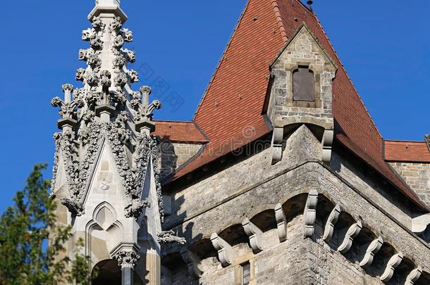 屋顶关于指已提到的人克雷森斯坦城堡.下方的奥地利,欧洲