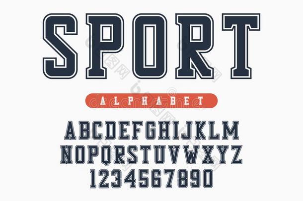 运动字体,原始的大学字母表.运动员的方式文学一