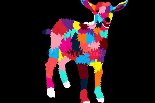 富有色彩的羊出现艺术漫画海报图解的