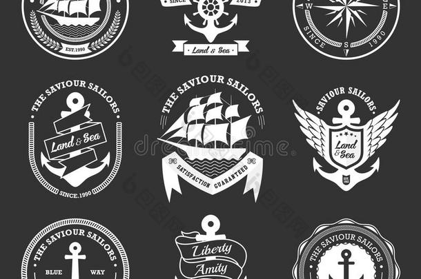 酿酒的海上的徽章和标签收集