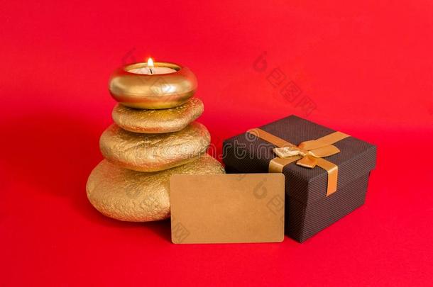 赠品放置,蜡烛,石头,休闲健身中心美容品,赠品盒和赠品卡片.