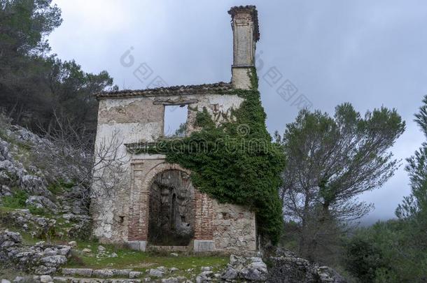古代的虔诚的建筑物关于指已提到的人城镇关于格拉萨莱马,西班牙