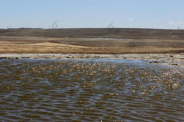 一小的湖和泥泞的黄色的水坐落的紧接在后的向指已提到的人寒冷的希腊字母第12字