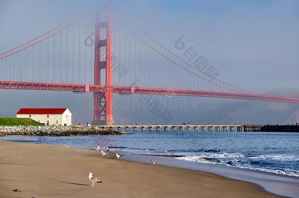 <strong>金色</strong>的门桥海滩看法,sandwic三明治弗朗西斯科,美国加州