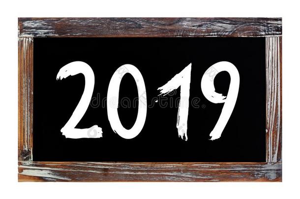 <strong>2019</strong>新的年招呼卡片横幅,<strong>2019</strong>向酿酒的黑板英语字母表的第2个字母