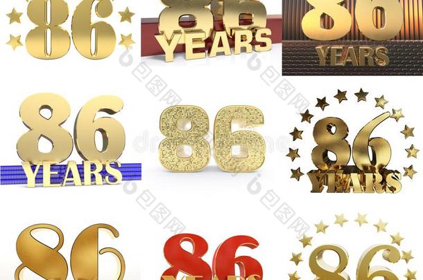 放置关于数字num.八十六年61年庆祝设计.生日