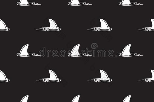 鲨鱼鱼鳍无缝的模式海豚隔离的鲸海洋太