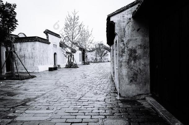 无锡惠山。古代的城镇风景