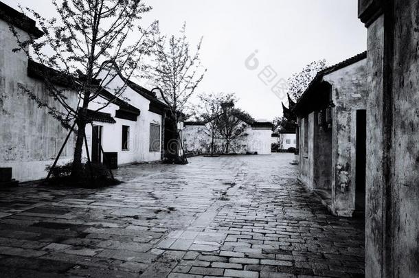 无锡惠山。古代的城镇风景