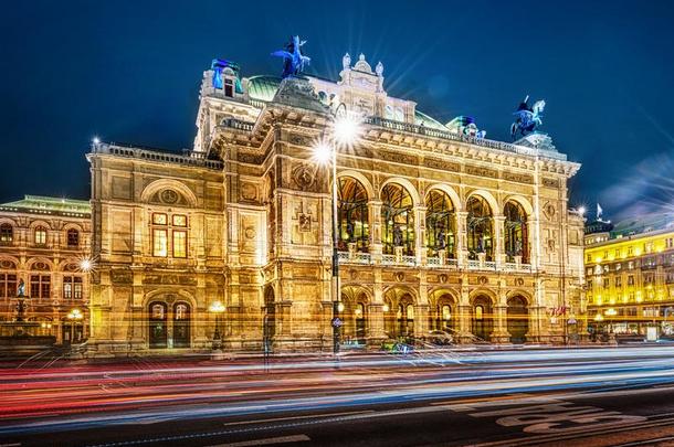 <strong>维也纳</strong>国家歌剧在夜,<strong>维也纳</strong>,<strong>奥地利</strong>.