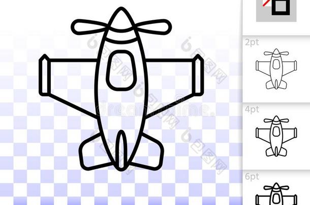 飞机玩具简单的黑的线条矢量偶像