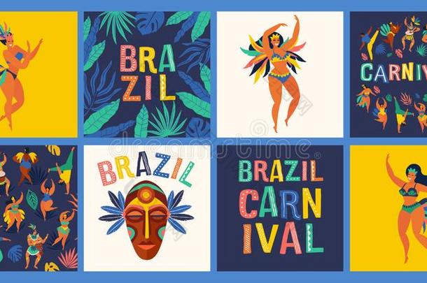 巴西苏木狂欢节.矢量样板为狂欢节观念和别的