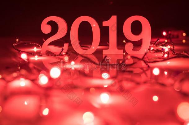幸福的新的年2019,圣诞节和新的年背景