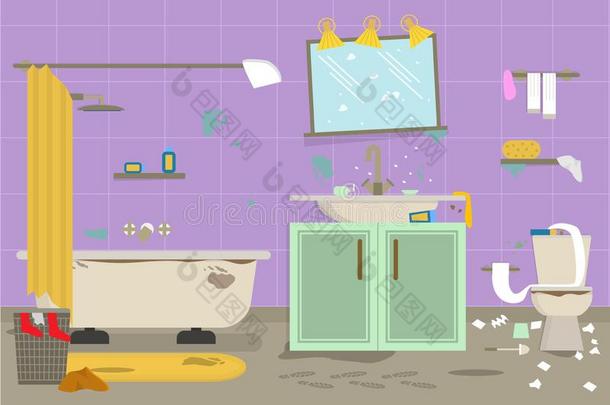 漫画恶劣的有组织的浴室为清洁房间服务卡片