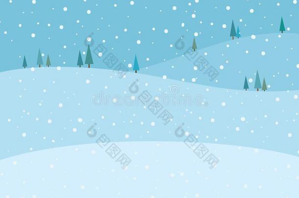 蓝色冬山<strong>风景背景</strong>和雪<strong>矢量</strong>illust