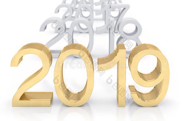 3英语字母表中的第四个字母金色的文本2019新的年