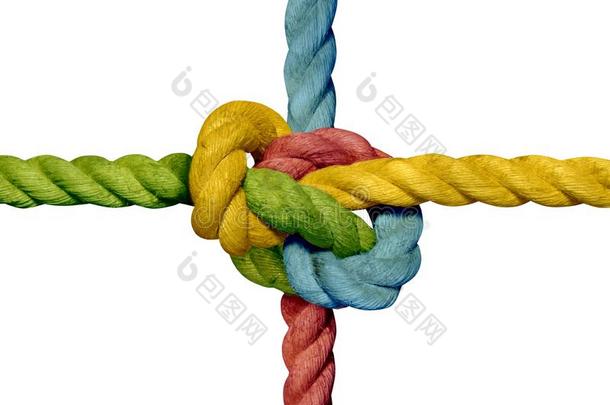 结粗绳吊索有节的紧的富有色彩的协力