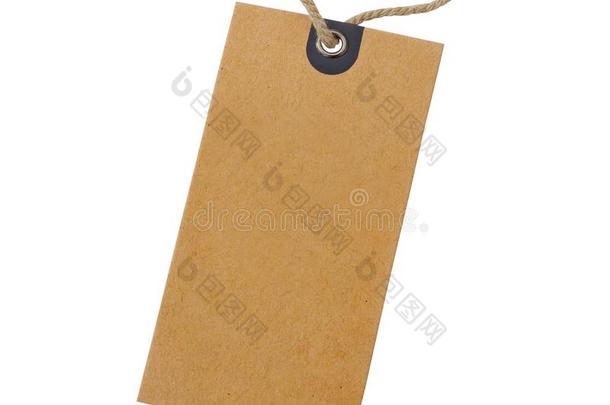 空白的卡纸板价格标签系和粗绳为给看价格或disconnect分离