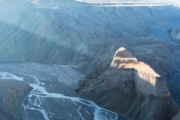 新疆安吉海宏大的峡谷特写镜头