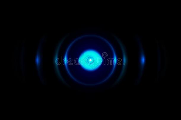 抽象的黑暗的蓝色戒指和声音波摆动,科技