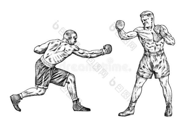 <strong>拳击</strong>短裤是训练.运动强的人战斗.酿酒的单色画