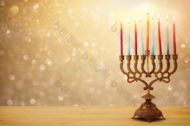 横幅关于犹太人的假日光明节背景