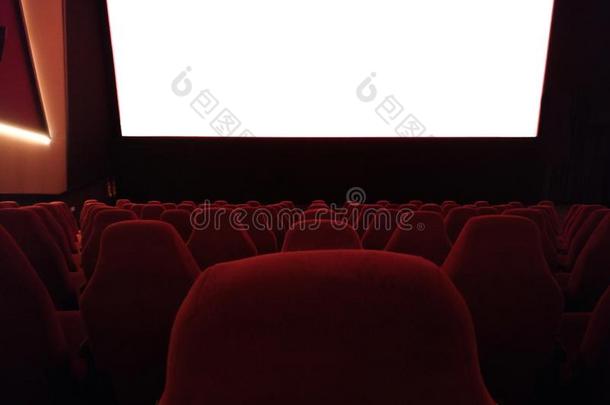 电影院-内部关于一电影the一tre和空的红色的一ndbl一ckSweden瑞典