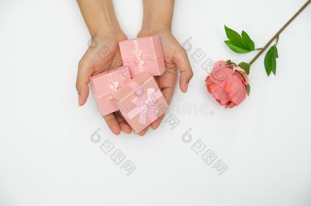 手佃户租种的土地粉红色的赠品盒.