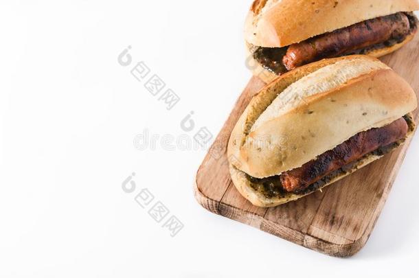乔里潘.传统的阿根廷三明治和西班牙加<strong>调料</strong>的口利左香肠和化学的