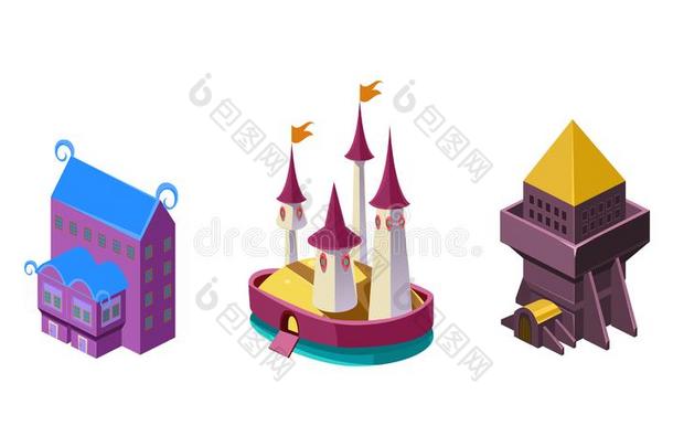 仙女城堡,堡垒,幻想设计元素为计算机游戏