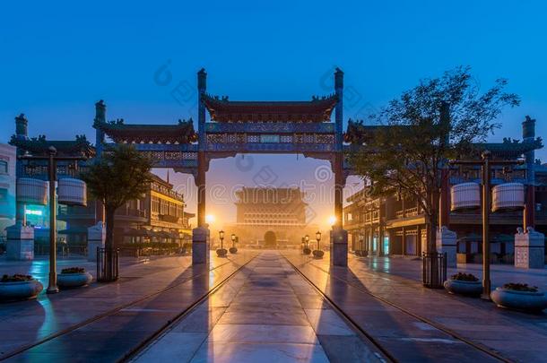 北京正阳门建楼在夜采用<strong>前门大街</strong>采用butanol-extractableiodine碘丁醇提取